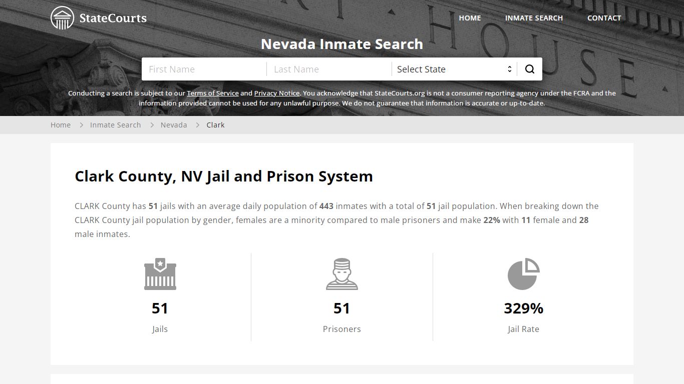 Clark County, NV Inmate Search - StateCourts